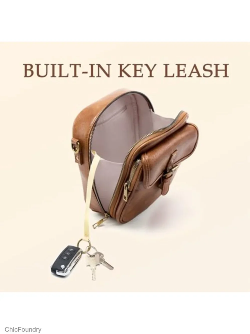 Vegan Leather Crossbody Bag with Card Slots RFID Blocking